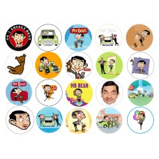 233708TZ Set 20 cupcake toppers din zahar gata decupate Mr Bean D5cm